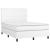 Pat box spring cu saltea, alb, 140x190 cm, piele ecologică GartenMobel Dekor