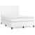 Pat box spring cu saltea, alb, 140x200 cm, piele ecologică GartenMobel Dekor