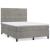Pat box spring cu saltea, gri deschis, 140x190 cm, catifea GartenMobel Dekor