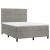 Pat box spring cu saltea, gri deschis, 140x190 cm, catifea GartenMobel Dekor