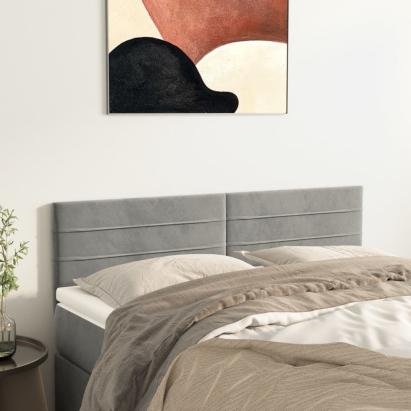 Tăblii de pat, 2 buc., gri deschis, 72x5x78/88 cm, catifea GartenMobel Dekor