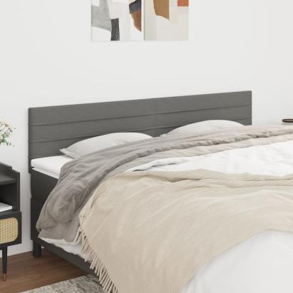 Tăblii de pat, 2 buc, gri închis, 90x5x78/88 cm, textil GartenMobel Dekor
