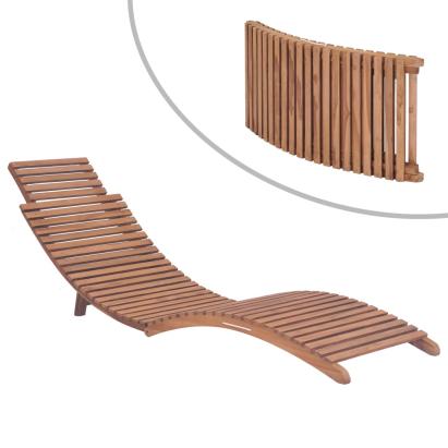 Șezlong de plajă pliabil, lemn masiv de tec GartenMobel Dekor
