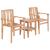Set mobilier de bistro, 3 piese, lemn masiv de tec GartenMobel Dekor
