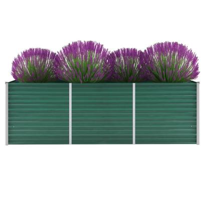 Strat înălțat de grădină, verde, 240x80x77 cm, oțel galvanizat GartenMobel Dekor