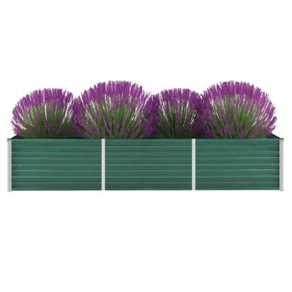 Strat înălțat de grădină, verde, 240x80x45 cm, oțel galvanizat GartenMobel Dekor