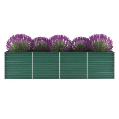 Strat înălțat de grădină, verde, 320x80x77 cm, oțel galvanizat GartenMobel Dekor