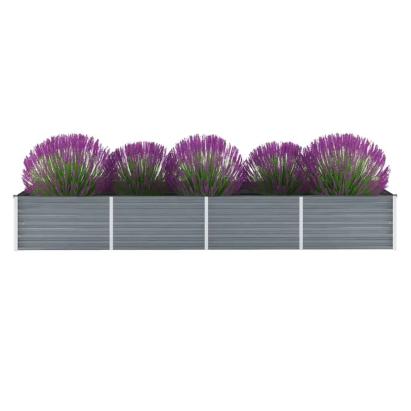 Strat înălțat de grădină, gri, 320 x 80 x 45 cm oțel galvanizat GartenMobel Dekor