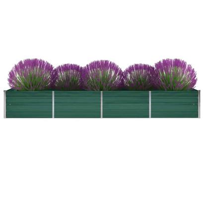 Strat înălțat de grădină, verde, 320x80x45 cm oțel galvanizat GartenMobel Dekor