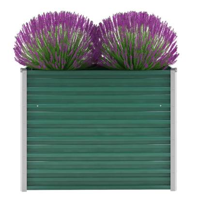 Strat înălțat de grădină, verde, 100x40x77 cm, oțel galvanizat GartenMobel Dekor