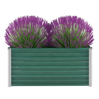 Strat înălțat de grădină, verde, 100x40x45 cm, oțel galvanizat GartenMobel Dekor
