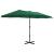 Umbrelă de soare de exterior, stâlp aluminiu, verde, 460x270 cm GartenMobel Dekor