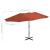 Umbrelă de soare exterior stâlp aluminiu, cărămiziu, 460x270 cm GartenMobel Dekor