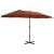 Umbrelă de soare exterior stâlp aluminiu, cărămiziu, 460x270 cm GartenMobel Dekor