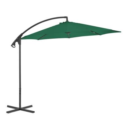 Umbrelă suspendată cu stâlp din oțel, verde, 300 cm GartenMobel Dekor