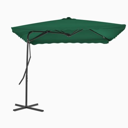 Umbrelă de soare de exterior, stâlp din oțel, verde, 250x250 cm GartenMobel Dekor