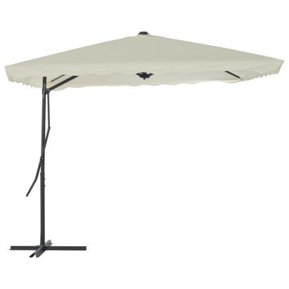 Umbrelă soare de exterior, stâlp din oțel, nisipiu, 250x250 cm GartenMobel Dekor