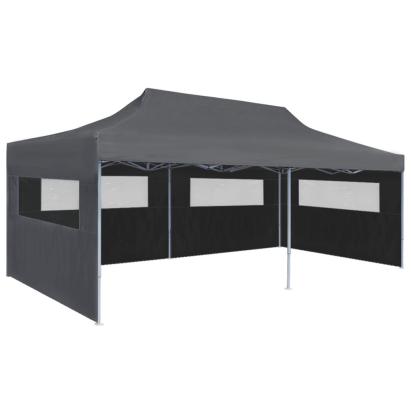 Cort petrecere pliabil cu pereți laterali, antracit, 3 x 6 m GartenMobel Dekor