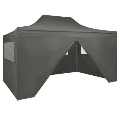 Cort pliabil pop up cu 4 pereți laterali, antracit, 3 x 4,5 m GartenMobel Dekor