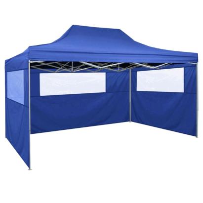Cort pliabil cu 3 pereți, 3 x 4,5 m, albastru GartenMobel Dekor