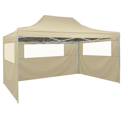 Cort pliabil cu 3 pereți, 3 x 4,5 m, crem GartenMobel Dekor