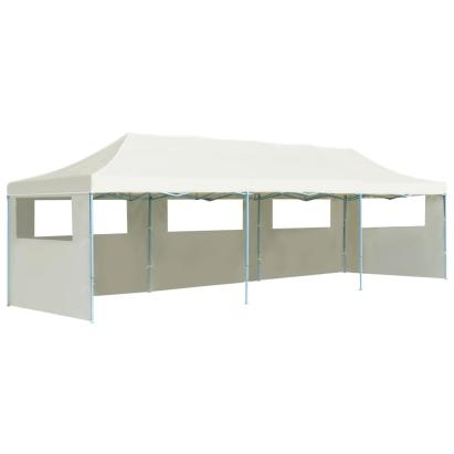 Cort de petrecere pliabil cu 5 pereți laterali, crem, 3 x 9 m GartenMobel Dekor
