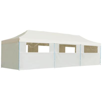 Cort de petrecere pliabil cu 8 pereți laterali, crem, 3 x 9 m GartenMobel Dekor