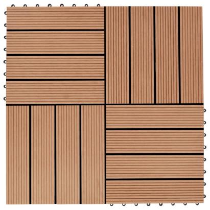 Plăci podea, 11 buc., culoare tec, 30 x 30 cm, WPC, 1mp GartenMobel Dekor