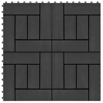 Plăci de pardoseală, 11 buc, negru, 30x30 cm, WPC, 1 mp GartenMobel Dekor