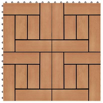Plăci de pardoseală 11 buc, culoare tec, 30 x 30 cm, WPC, 1 mp GartenMobel Dekor