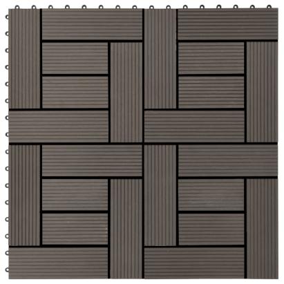 Plăci de pardoseală 11 buc, maro închis, 30 x 30 cm, WPC, 1 mp GartenMobel Dekor