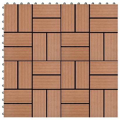 Plăci de pardoseală 11 buc, maro, 30 x 30 cm, WPC, 1 mp GartenMobel Dekor