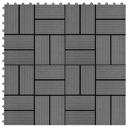 Plăci de podea, 11 buc., gri, 30 x 30 cm, 1 mp, WPC GartenMobel Dekor