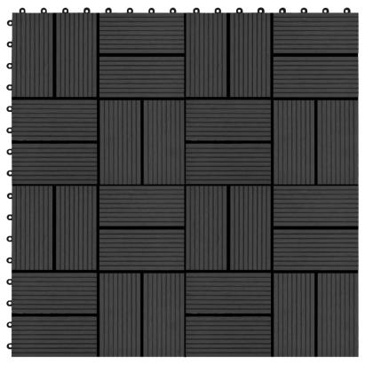 Plăci de pardoseală 11 buc, negru, 30 x 30 cm, WPC, 1 mp GartenMobel Dekor