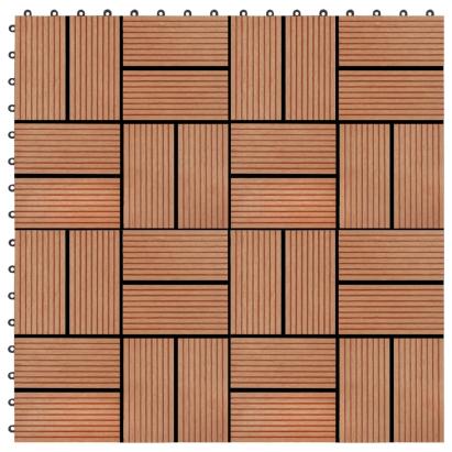 Plăci de pardoseală 11 buc, culoare tec, 30 x 30 cm, WPC, 1 mp GartenMobel Dekor