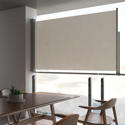 Copertină laterală retractabilă de terasă, crem, 140 x 300 cm GartenMobel Dekor