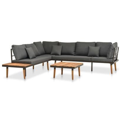 Set mobilier de grădină cu perne, 4 piese, lemn masiv de acacia GartenMobel Dekor