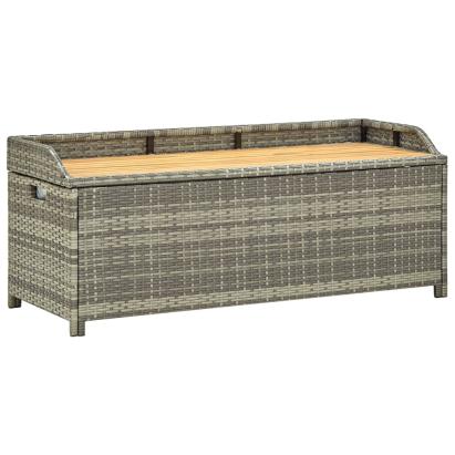 Bancă de depozitare pentru grădină, gri, 120 cm, poliratan  GartenMobel Dekor