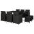 Set mobilier de exterior cu perne, 11 piese, negru, poliratan GartenMobel Dekor