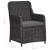 Set mobilier bistro de grădină cu perne 3 piese negru poliratan GartenMobel Dekor