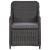 Set mobilier bistro de grădină cu perne 3 piese negru poliratan GartenMobel Dekor