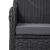 Set mobilier bistro de grădină cu perne 3 piese negru poliratan GartenMobel Dekor