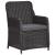 Set mobilier bistro de grădină cu perne 3 piese negru poliratan GartenMobel Dekor