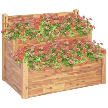 Jardinieră de grădină, 2 niveluri, 110x75x84 cm, lemn de acacia GartenMobel Dekor