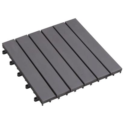 Plăci pardoseală, 10 buc., gri, 30x30 cm, lemn masiv de acacia GartenMobel Dekor
