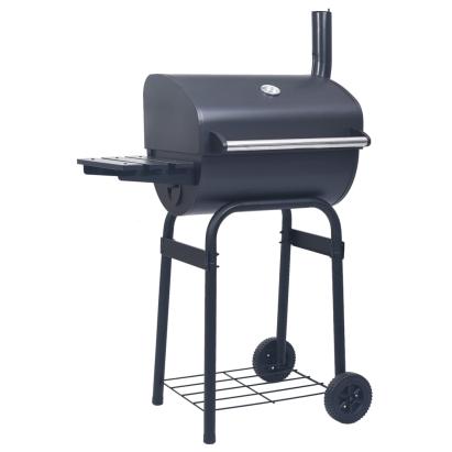 Grătar barbecue cu cărbuni, afumătoare și raft inferior, negru GartenMobel Dekor