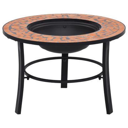 Vatră de foc cu mozaic, cărămiziu, 68 cm, ceramică GartenMobel Dekor
