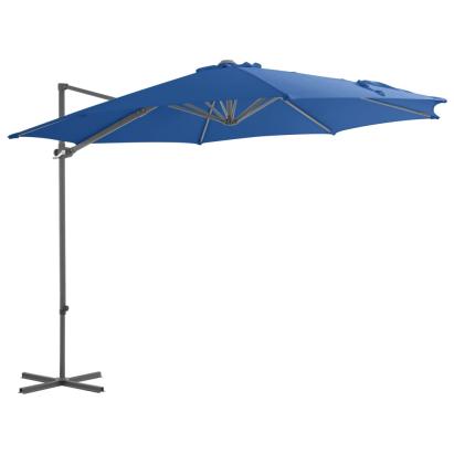 Umbrelă în consolă cu stâlp din oțel, albastru azuriu, 300 cm GartenMobel Dekor