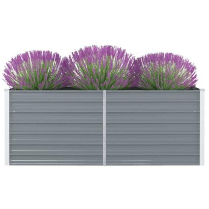 Strat înălțat de grădină, gri, 160x80x45 cm, oțel galvanizat GartenMobel Dekor