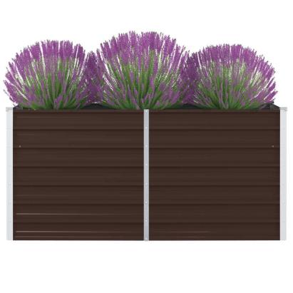 Strat înălțat de grădină, maro, 160x80x45 cm, oțel galvanizat GartenMobel Dekor